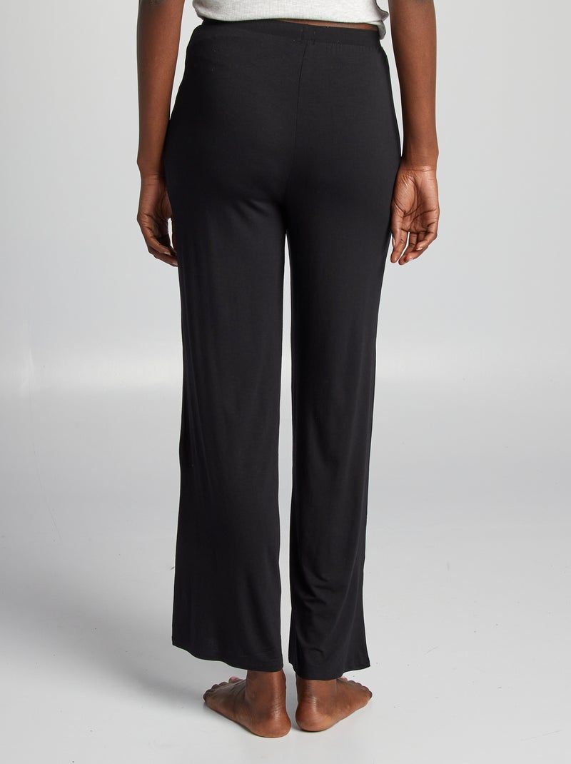 Pantalon de pyjama large fluide Noir - Kiabi