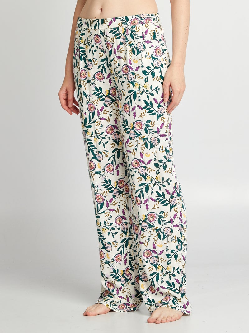 Pantalon de pyjama large imprimé Blanc - Kiabi