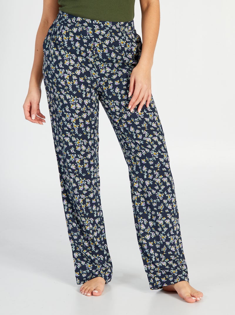 Pantalon de pyjama large imprimé Bleu imprimé - Kiabi