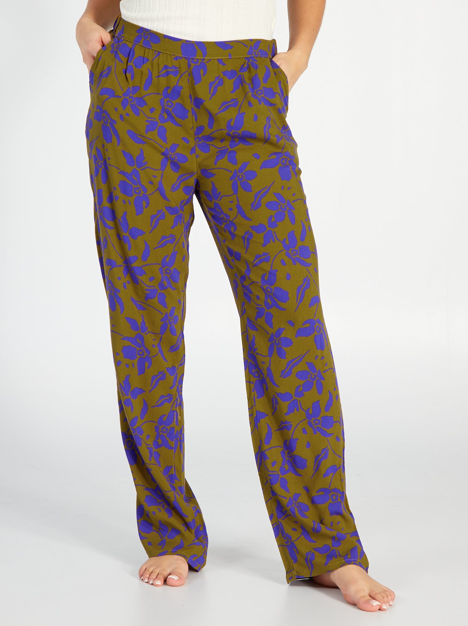 Pantalon De Pyjama Femme Motif Hibou Ou étoile - Polyester élasthanne - Coupe Large Avec Cordon - Confy Et Décontracté - 12