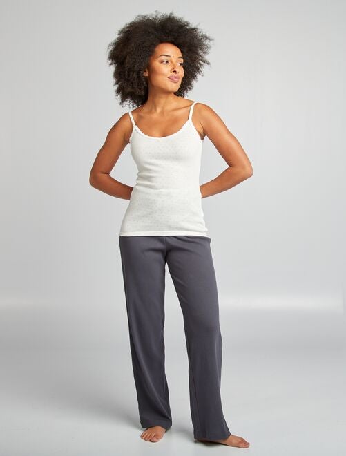 Pantalon de pyjama large rib - Kiabi