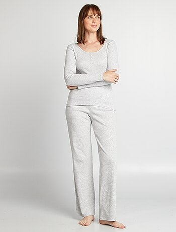 Pantalon de pyjama large rib