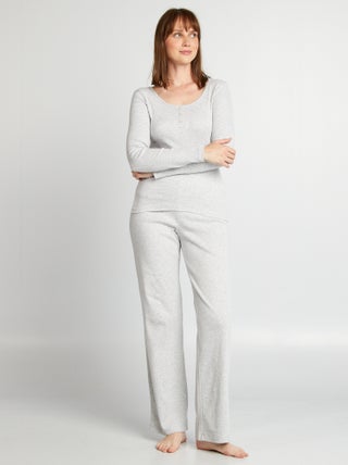 Pantalon de pyjama large rib