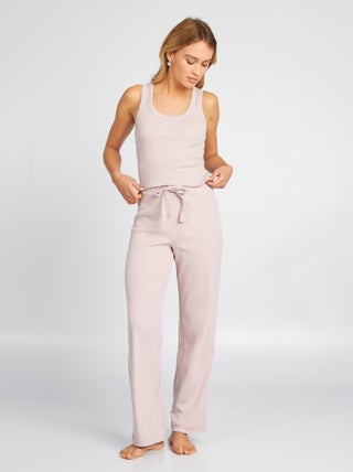 Pantalon de pyjama large rib