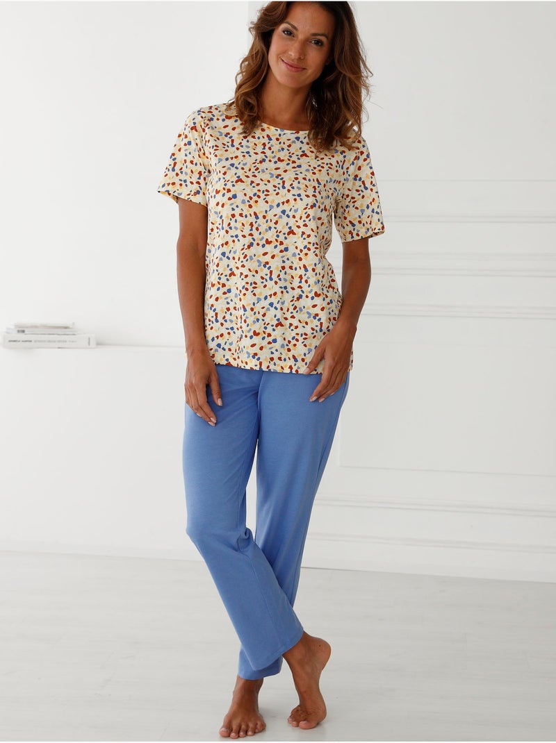 Pantalon de pyjama pur coton - DAXON Bleu lavande - Kiabi
