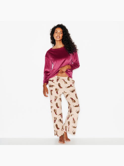 Pantalon de pyjama velours fluffy - rougegorge lingerie - Kiabi Pantalon de pyjama velours fluffy - rougegorge lingerie - Kiabi