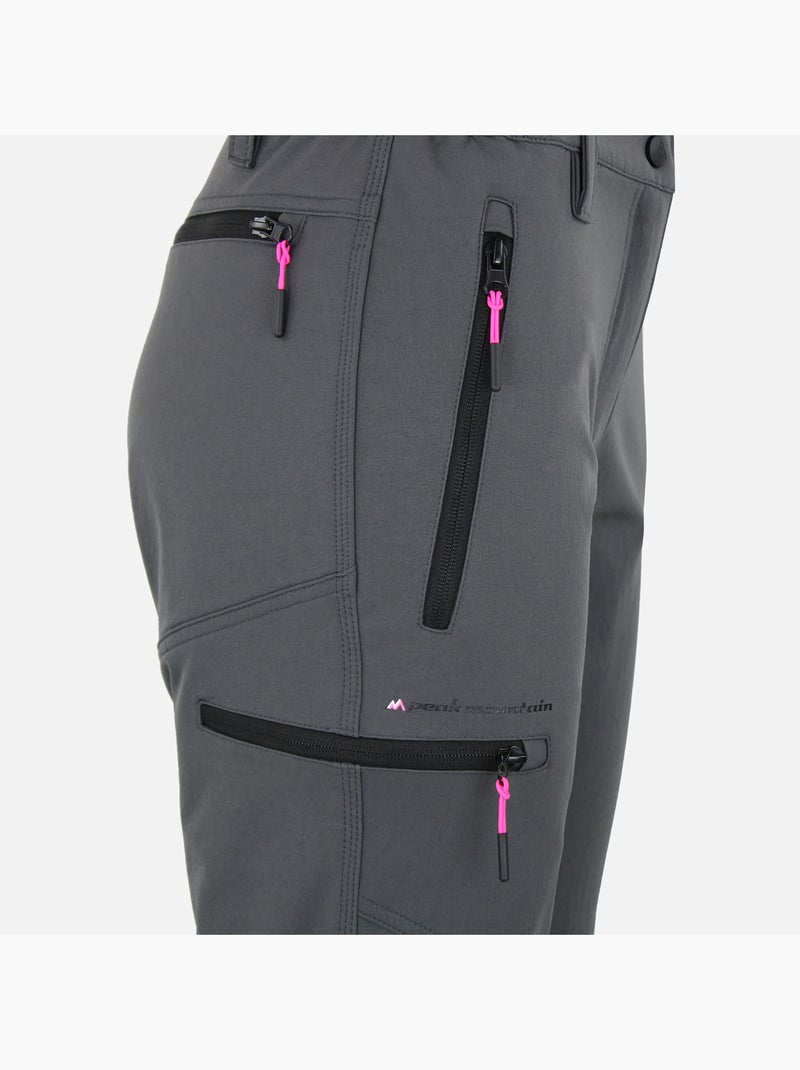 Pantalon de randonnée   ABOR - PEAK MOUNTAIN Gris - Kiabi