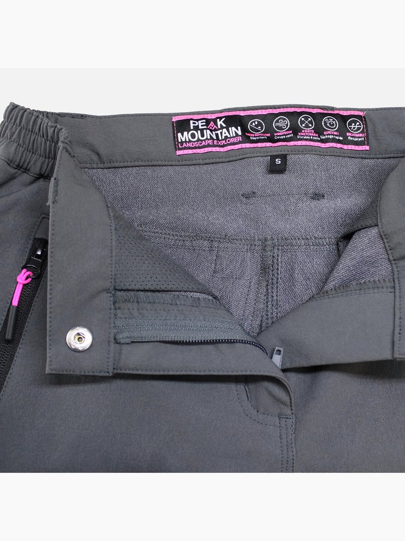 Pantalon de randonnée   ABOR - PEAK MOUNTAIN Gris - Kiabi