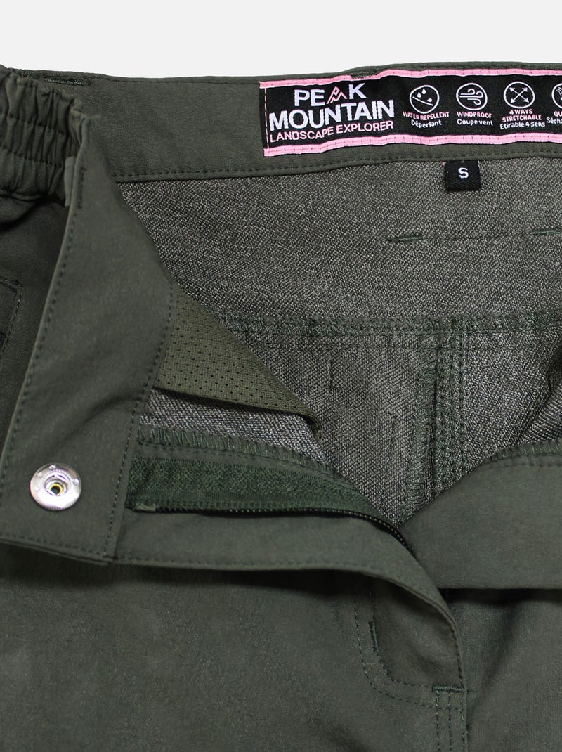 Pantalon de randonnée   ABOR - PEAK MOUNTAIN Kaki - Kiabi