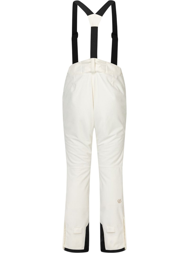 Pantalon de ski en velours côtelé à taille et bretelles ajustables diminish cord - dare 2b Blanc - Kiabi