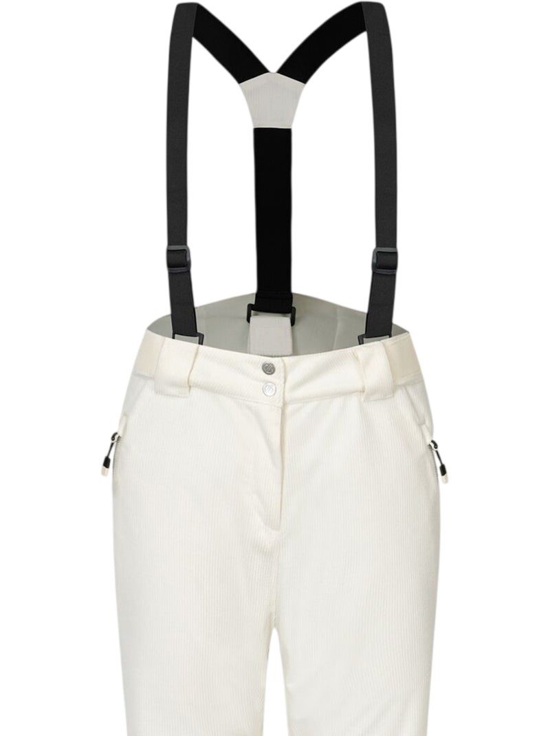 Pantalon de ski en velours côtelé à taille et bretelles ajustables diminish cord - dare 2b Blanc - Kiabi