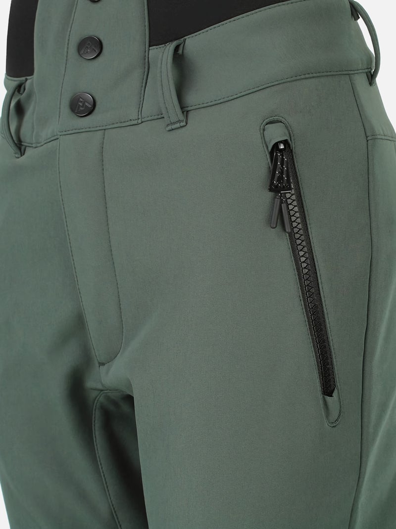 Pantalon de ski softshell   ADORA - PEAK MOUNTAIN Kaki - Kiabi