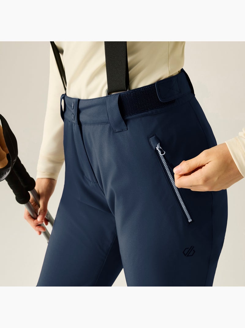 Pantalon de ski uni et extensible à taille et bretelles ajustables effused - dare 2b Bleu marine - Kiabi