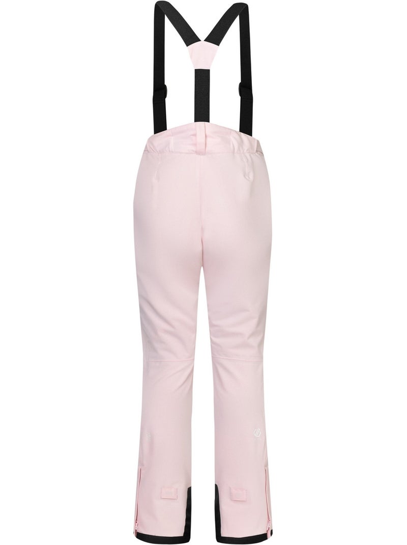 Pantalon de ski uni et extensible à taille et bretelles ajustables effused - dare 2b Rose pâle - Kiabi