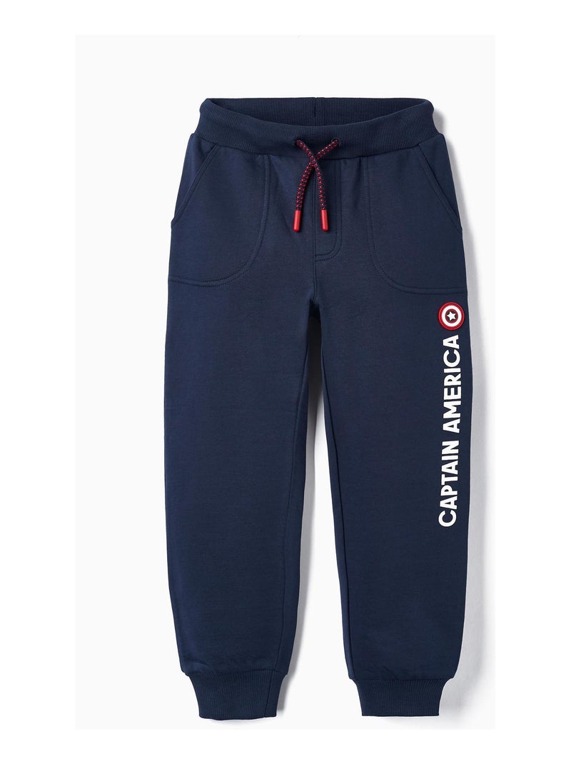 Pantalon de sport bleu foncé de Marvel pour garçon MARVEL CAP AMERICA Bleu foncé - Kiabi