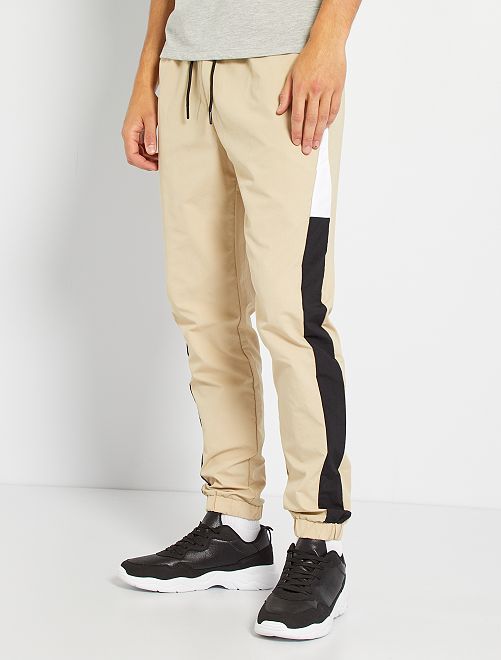 Pantalon de sport color block                                         beige 
