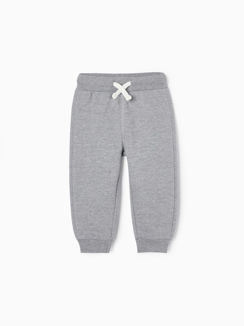 Pantalon de Sport en Coton Gris - Kiabi