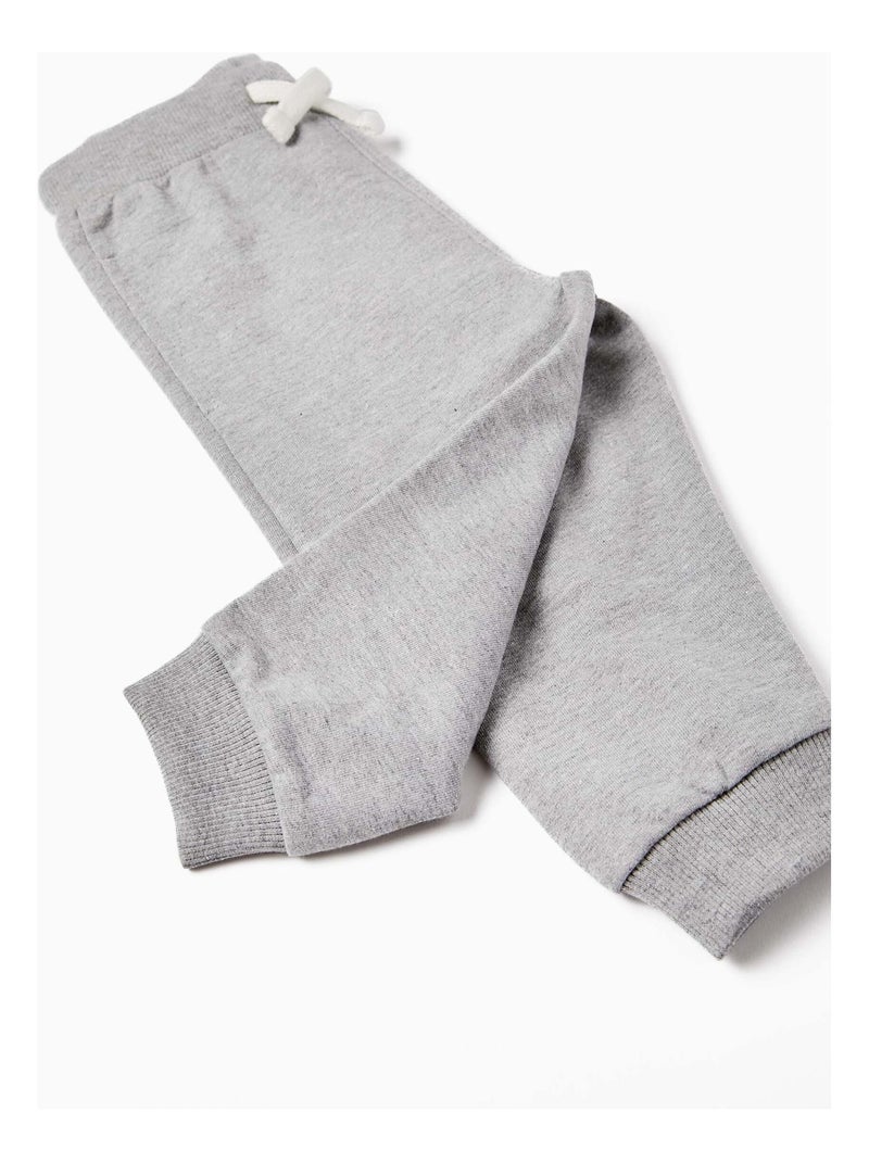 Pantalon de Sport en Coton Gris - Kiabi