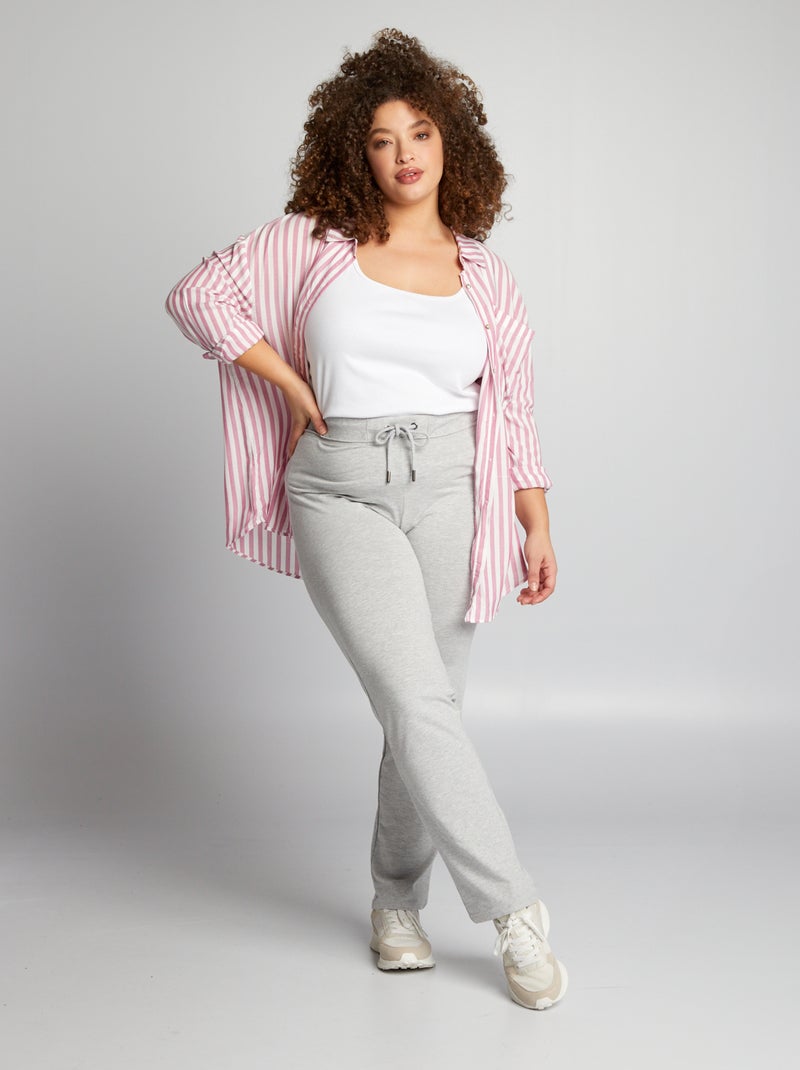 Pantalon de sport en maille fine jersey Gris - Kiabi