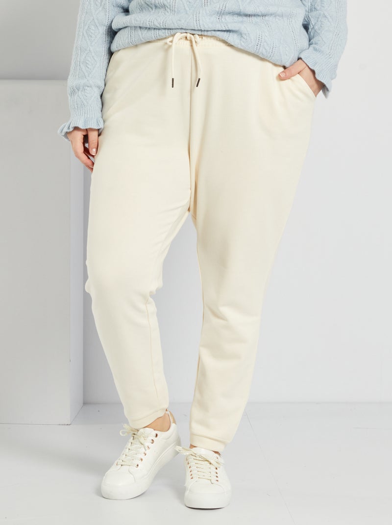 Pantalon de sport en molleton BLANC - Kiabi
