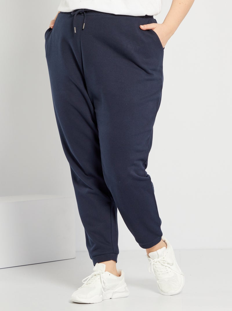 Pantalon de sport en molleton bleu marine - Kiabi