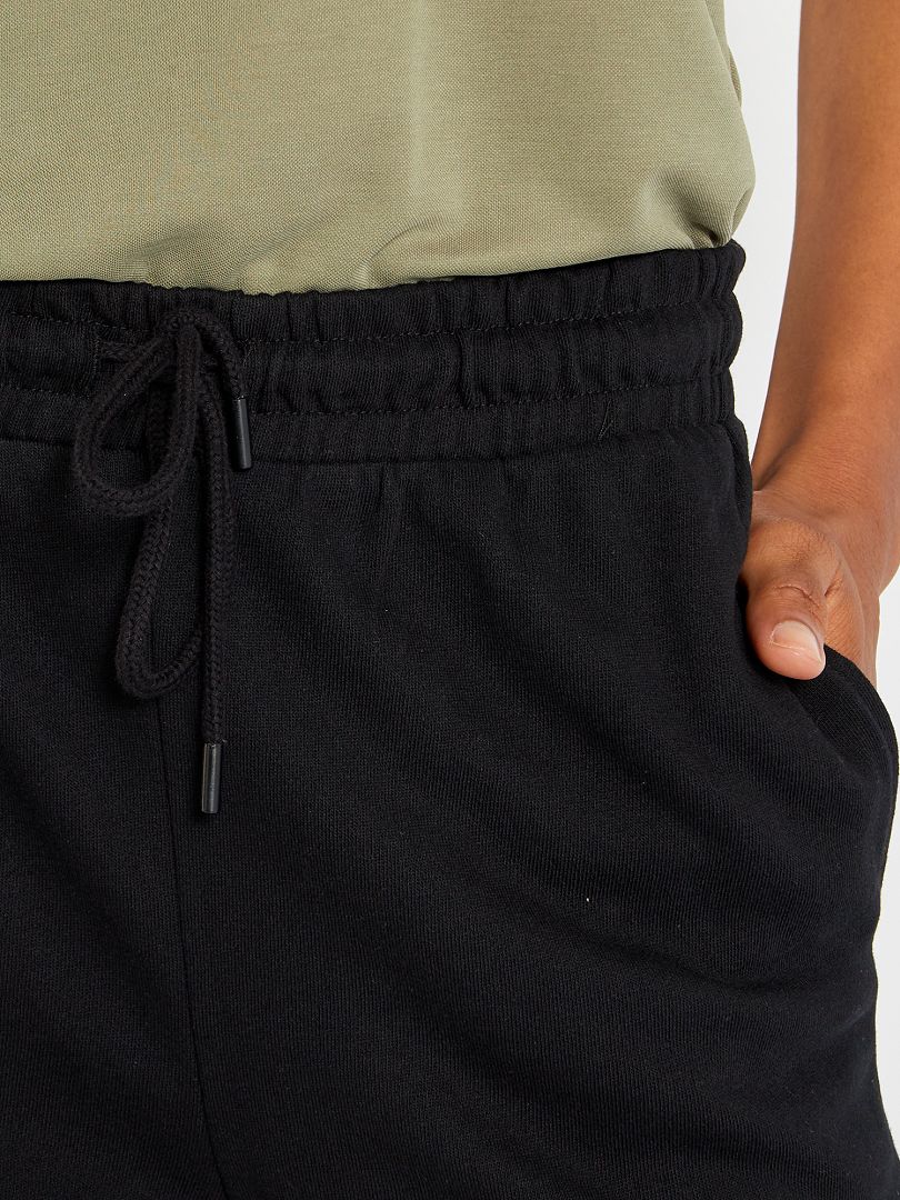 Pantalon de sport en molleton noir - Kiabi