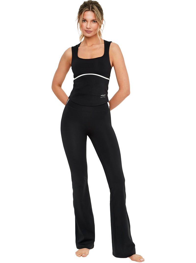 Pantalon de sport évasé st8 Noir - Kiabi