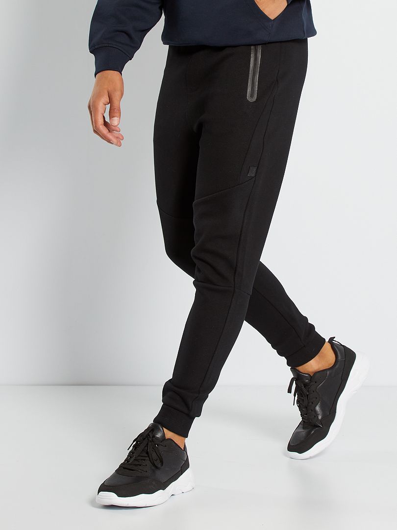Pantalon de sport maille piquée noir - Kiabi