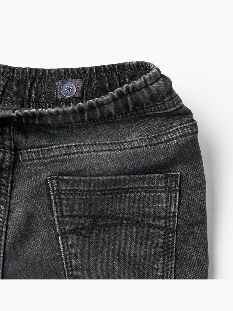 Pantalon de sport slim fit en denim gris foncé pour garçon NO DRAMA IN THE BAHAMAS Gris foncé - Kiabi