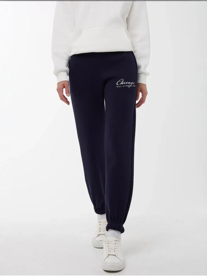Pantalon de survêtement à taille élastique hiccup Bleu marine - Kiabi