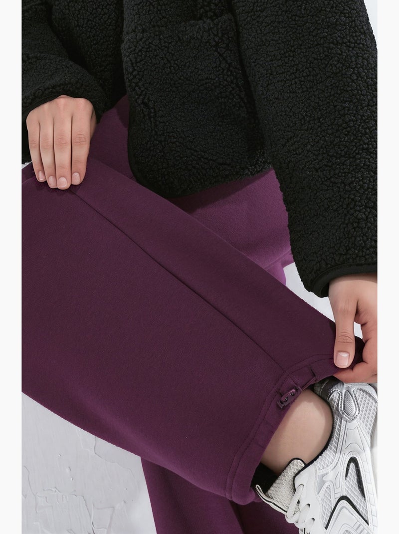 Pantalon de survêtement basique à coupe ajustée et surélevée hiccup Violet aubergine - Kiabi