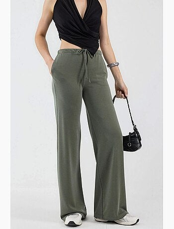 Pantalon de survêtement coupe décontractée jambes larges avec cordon de serrage à la taille busem