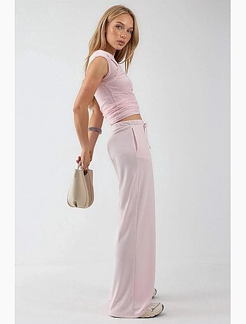 Pantalon de survêtement coupe décontractée jambes larges avec cordon de serrage à la taille busem