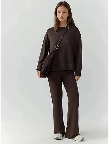 Pantalon de survêtement coupe droite en modal, coupe décontractée hiccup
