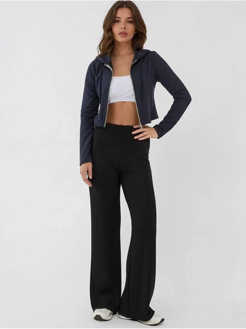 Pantalon de survêtement coupe droite en modal, coupe décontractée - Kiabi Pantalon de survêtement coupe droite en modal, coupe décontractée - Kiabi