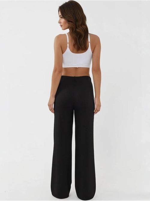 Pantalon de survêtement coupe droite en modal, coupe décontractée - Kiabi Pantalon de survêtement coupe droite en modal, coupe décontractée - Kiabi