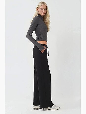 Pantalon de survêtement droit à taille élastique et doux au toucher hiccup
