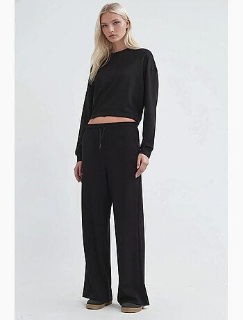 Pantalon de survêtement droit à taille élastique et doux au toucher hiccup