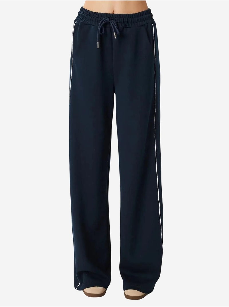 Pantalon de survêtement en maille de coton coupe classique istanbul Bleu marine - Kiabi