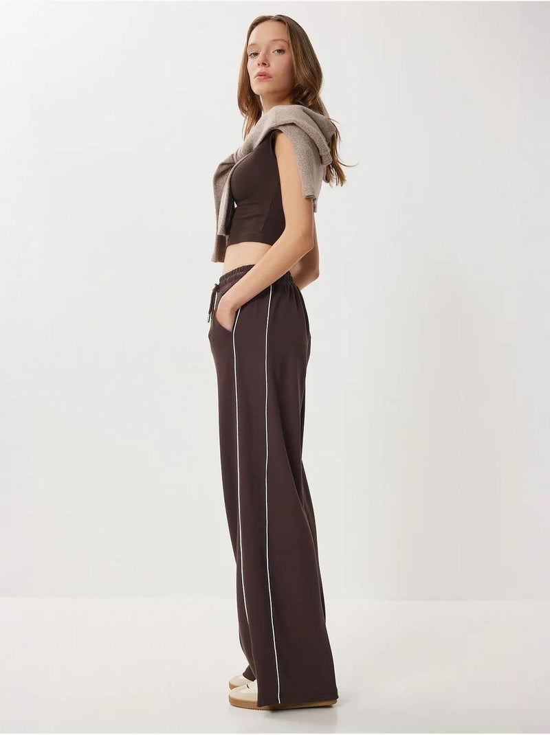 Pantalon de survêtement en maille de coton coupe classique istanbul Marron chocolat - Kiabi