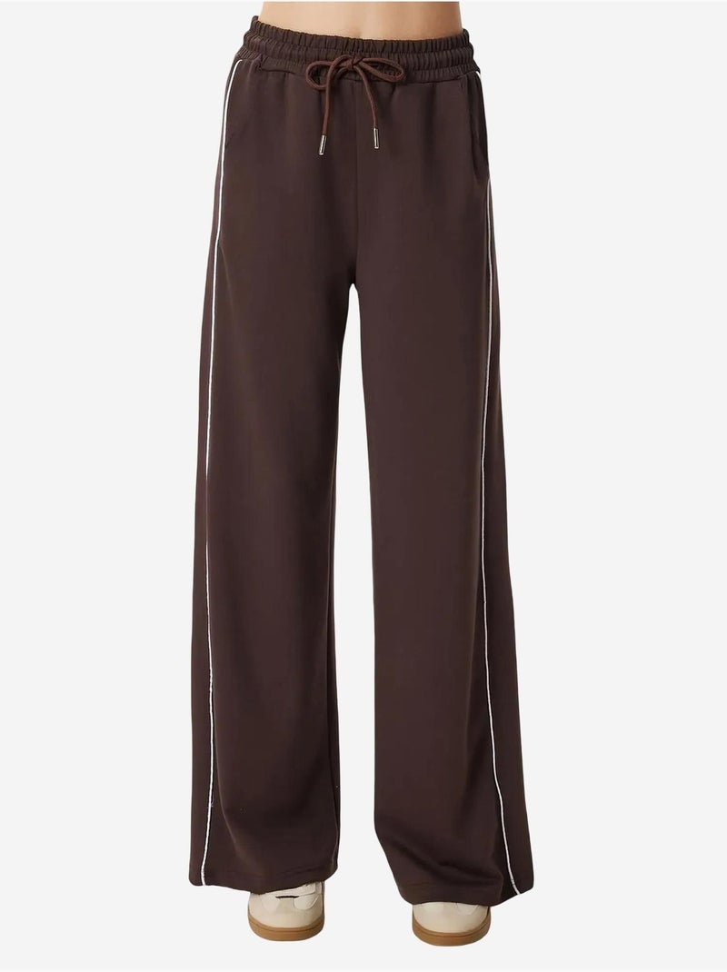 Pantalon de survêtement en maille de coton coupe classique istanbul Marron chocolat - Kiabi