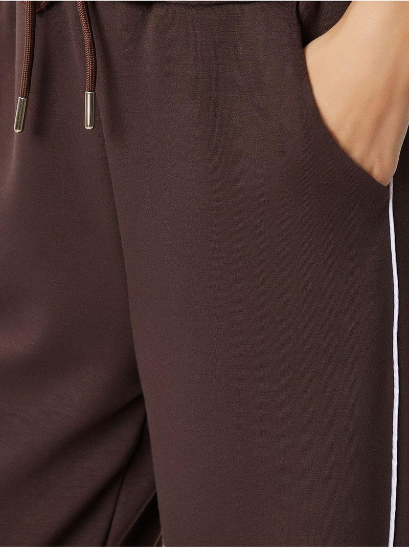 Pantalon de survêtement en maille de coton coupe classique istanbul Marron chocolat - Kiabi