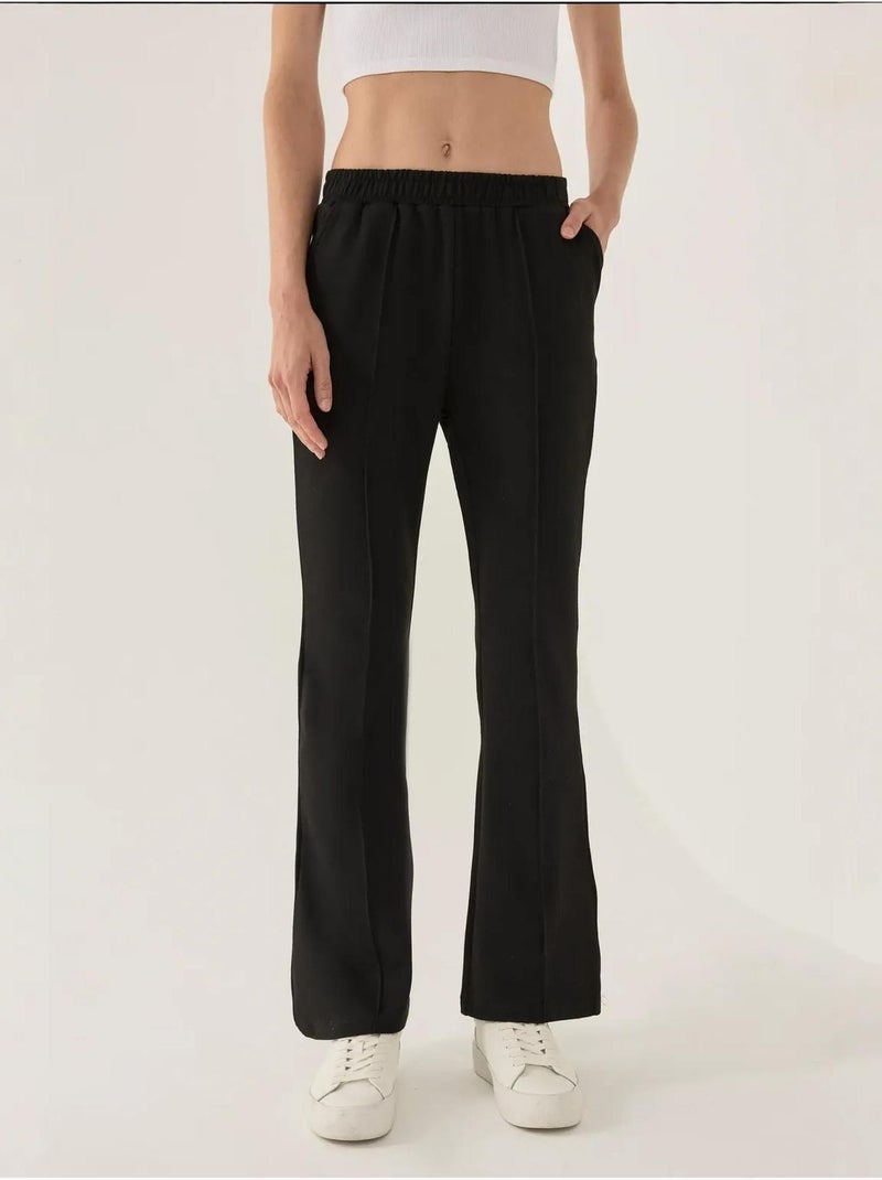 Pantalon de survêtement évasé Noir - Kiabi