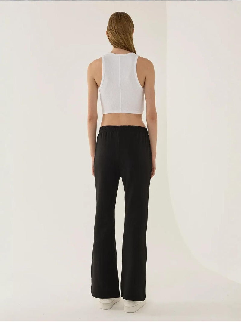 Pantalon de survêtement évasé Noir - Kiabi