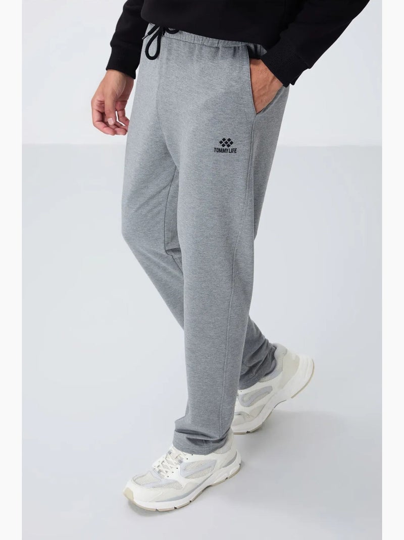 Pantalon de survêtement homme coupe regular en coton mélangé tommy Gris - Kiabi