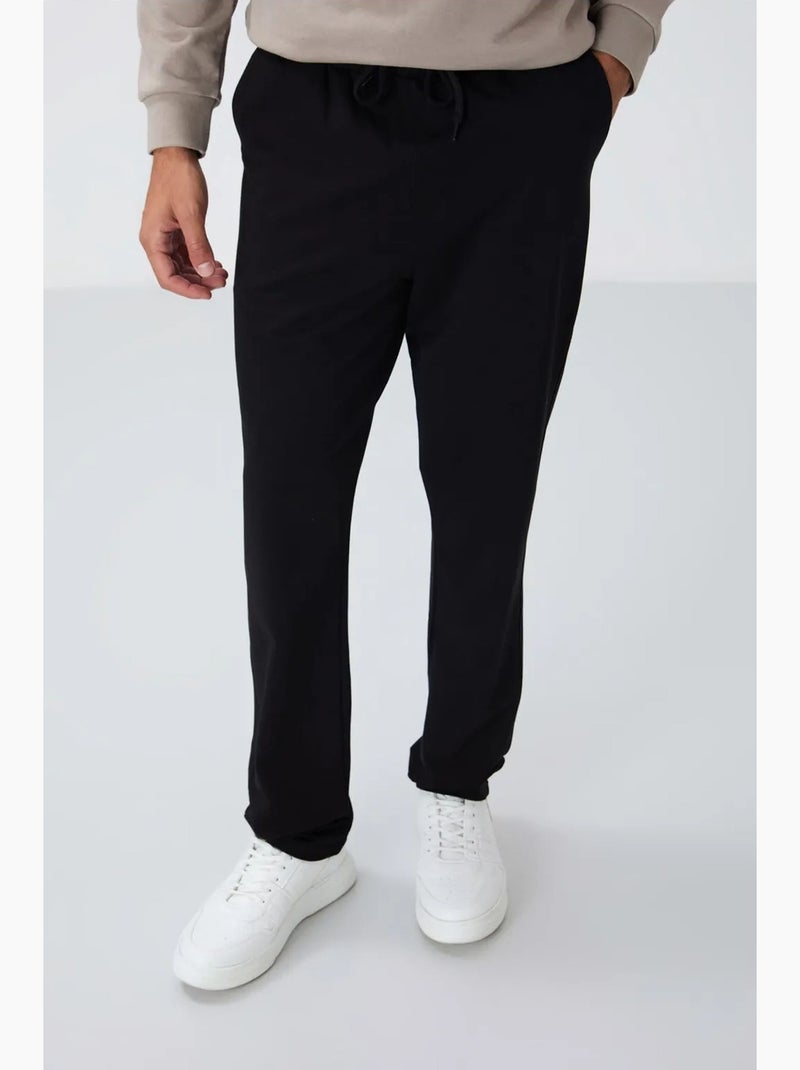 Pantalon de survêtement homme coupe regular en coton mélangé tommy Noir - Kiabi