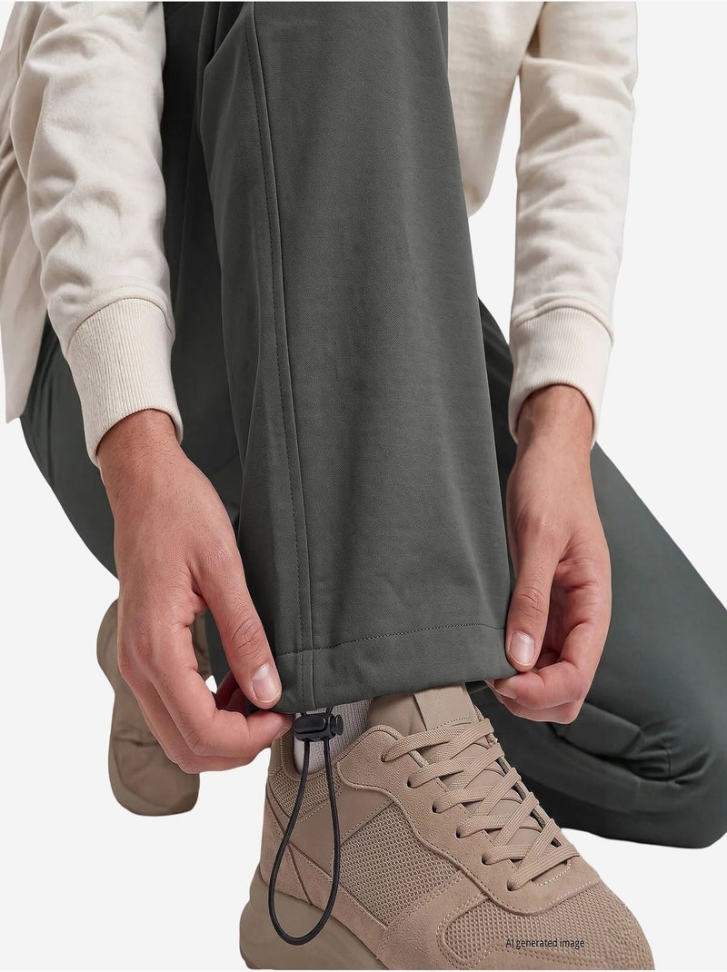 Pantalon de survêtement homme en mélange de coton tommy Gris Noir - Kiabi