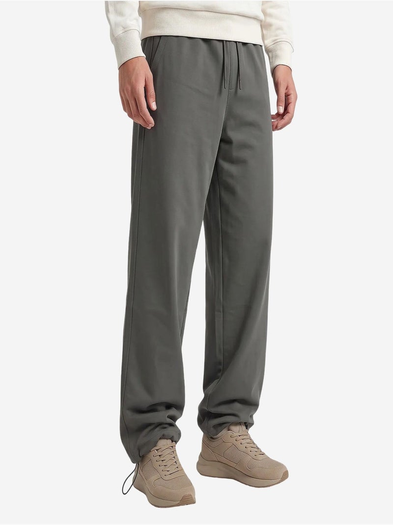 Pantalon de survêtement homme en mélange de coton tommy Gris Noir - Kiabi