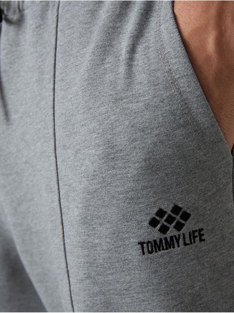 Pantalon de survêtement homme jogger en molleton tommy Gris clair - Kiabi