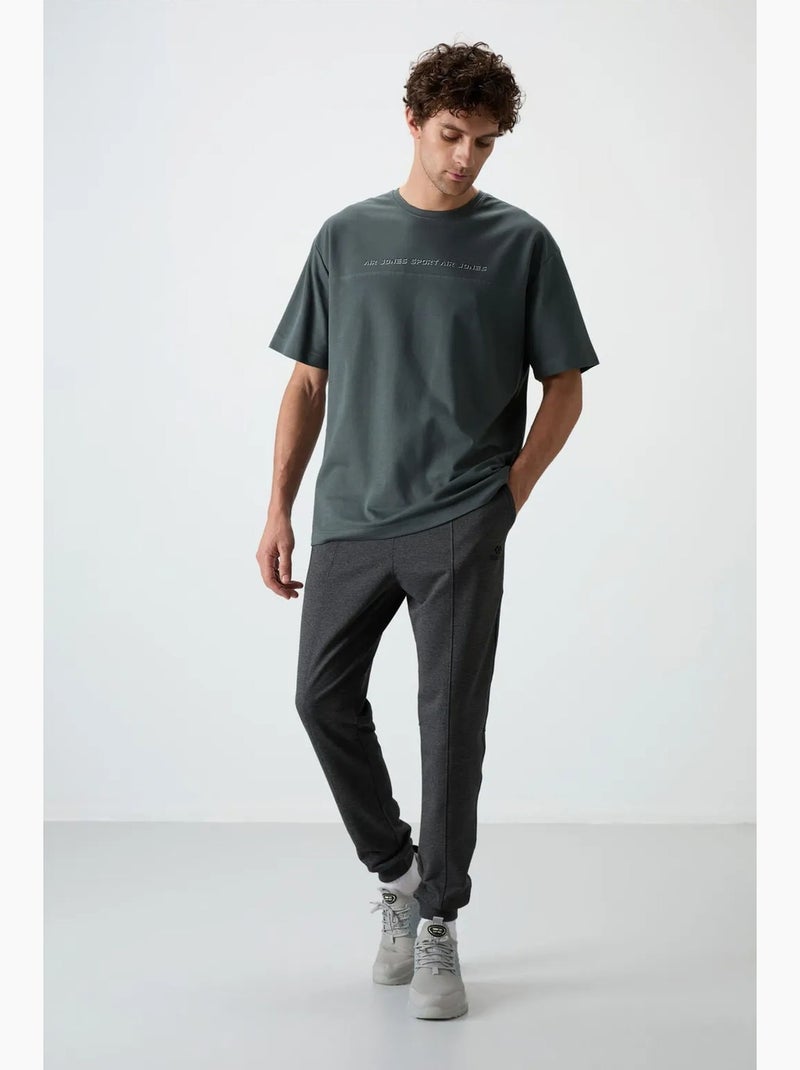 Pantalon de survêtement homme jogger en molleton tommy Gris Noir - Kiabi
